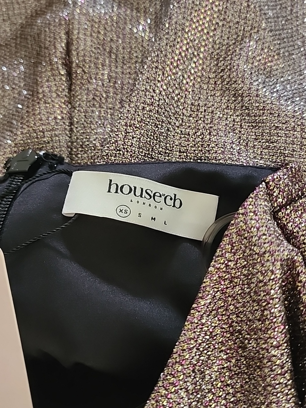 House of CB Shaker bronze mini skirt BNWT XS - Picture 9 of 12